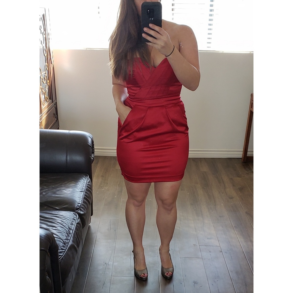 *SOLD* Red Bebe Minidress with Pockets